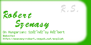 robert szenasy business card